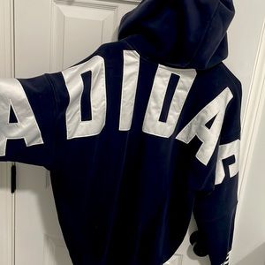 Adidas navy sweatshirt M , fleece hood